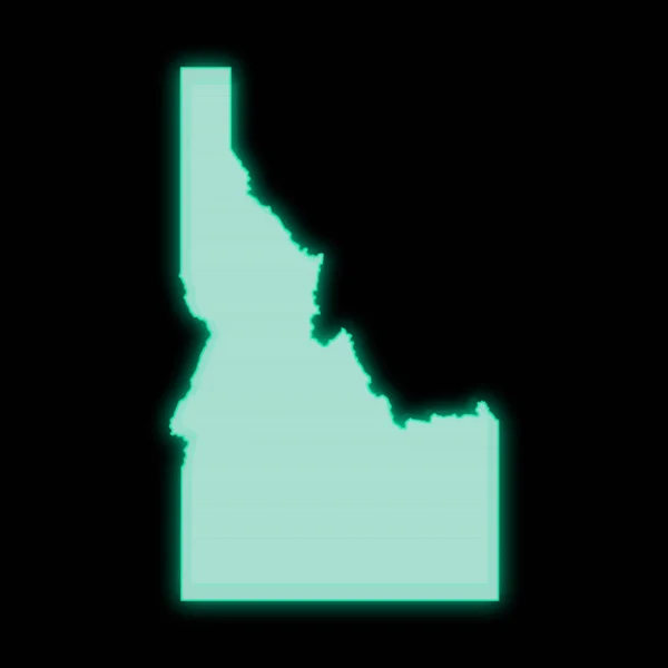 Карта Айдахо Старого Зеленого Екрану Комп Ютера Темному Фоні — стокове фото