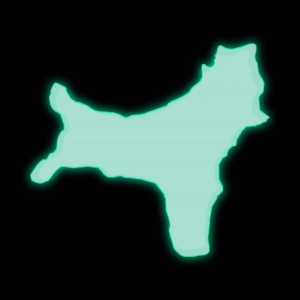 Mapa Vánočního Ostrova Stará Zelená Obrazovka Terminálu Tmavém Pozadí — Stock fotografie