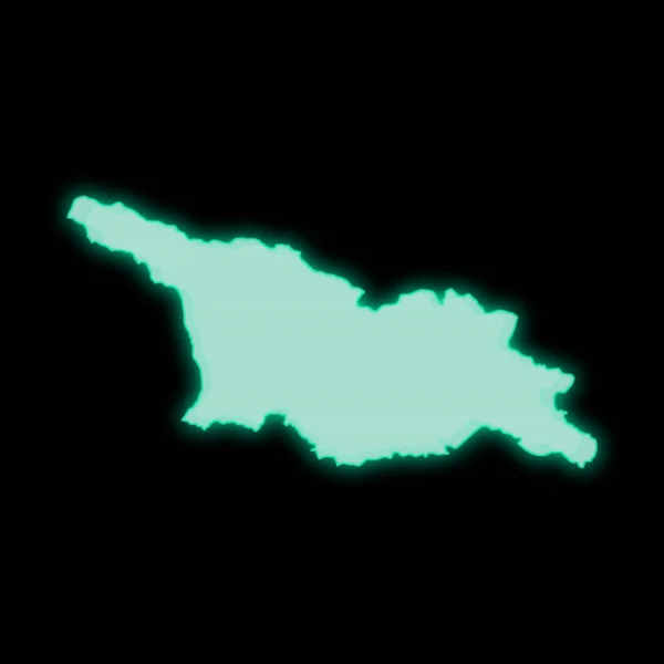 Карта Грузії Старий Зелений Комп Ютерний Екран Темному Фоні — стокове фото
