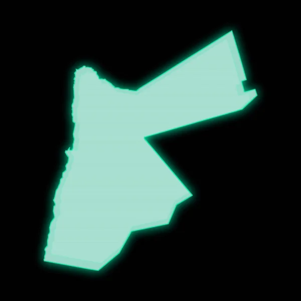 Mapa Jordánska Stará Zelená Obrazovka Terminálu Tmavém Pozadí — Stock fotografie
