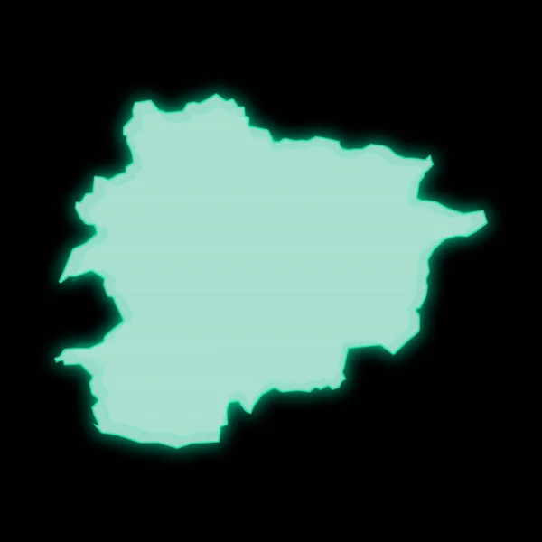 Kaart Van Andorra Oude Groene Computer Terminal Scherm Donkere Achtergrond — Stockfoto