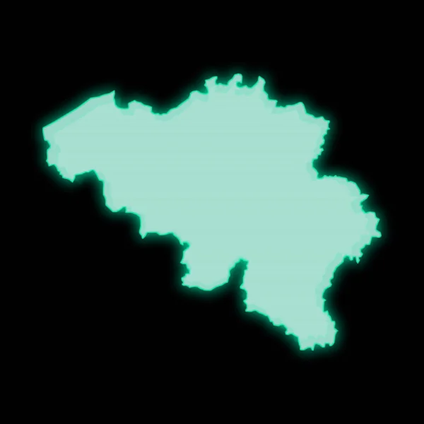 Mapa Belgie Stará Zelená Obrazovka Terminálu Tmavém Pozadí — Stock fotografie