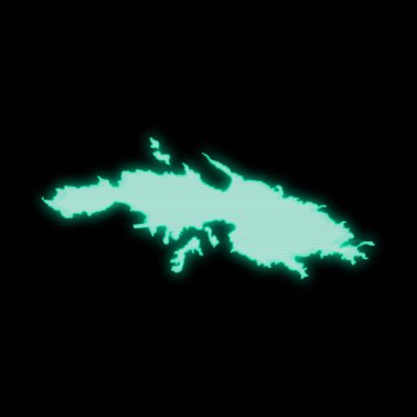 ABD Virjin Adaları Haritası, koyu arkaplan üzerinde eski yeşil bilgisayar terminal ekranı