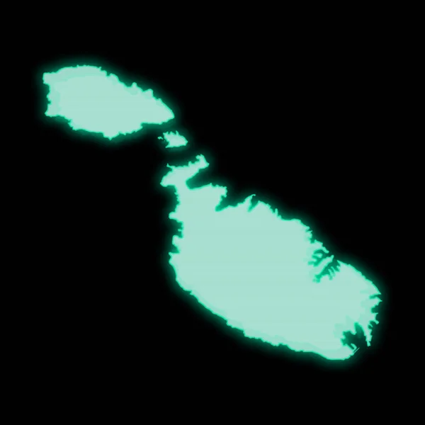 Mapa Malta Tela Terminal Computador Verde Velho Fundo Escuro — Fotografia de Stock