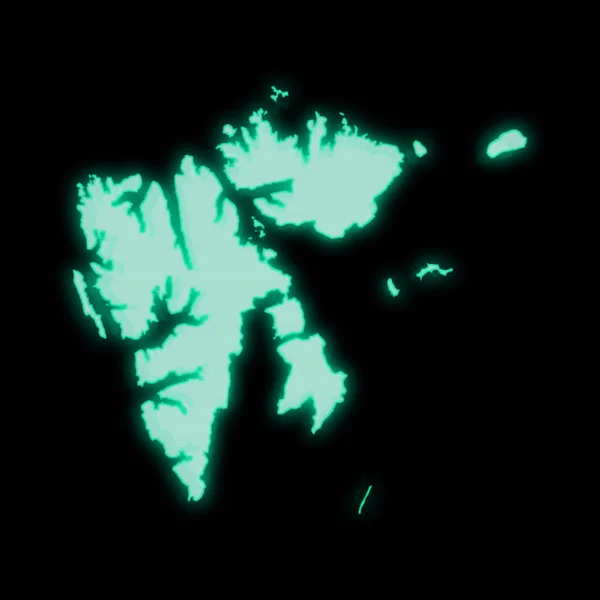 Mapa Svalbard Jan Mayen Vieja Pantalla Terminal Ordenador Verde Sobre — Foto de Stock