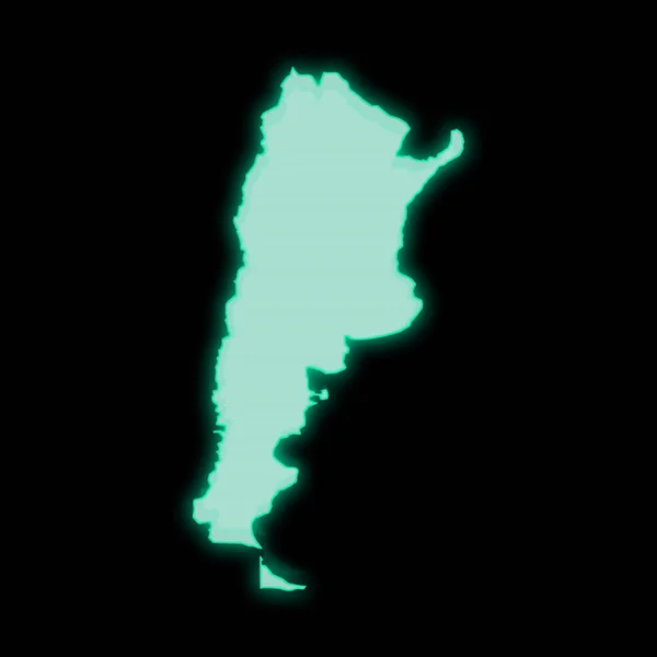 Mapa Argentiny Stará Zelená Obrazovka Terminálu Tmavém Pozadí — Stock fotografie
