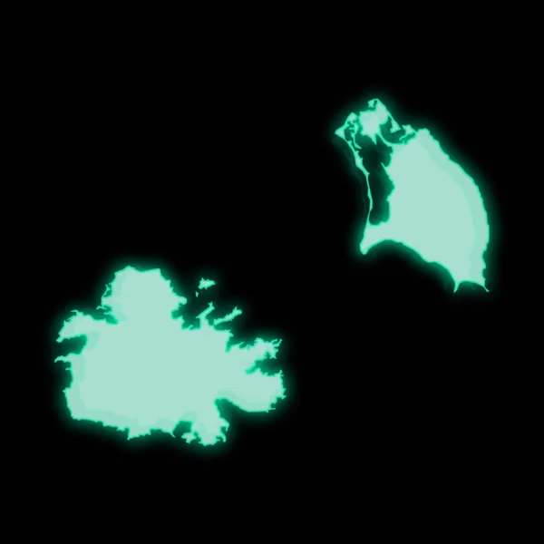 Карта Антигуа Барбуди Старого Зеленого Екрану Комп Ютера Темному Фоні — стокове фото