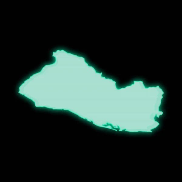 Χάρτης Του Σαλβαδόρ Παλιά Πράσινη Οθόνη Τερματικού Υπολογιστή Σκούρο Φόντο — Φωτογραφία Αρχείου