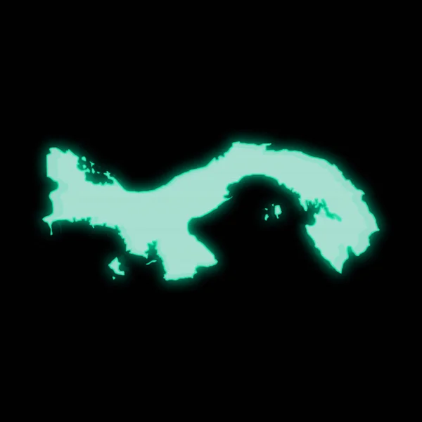 Карта Панами Старого Зеленого Екрану Комп Ютера Темному Фоні — стокове фото