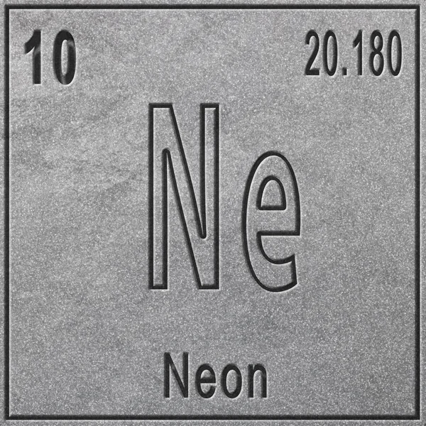 Neon Kemisk Grundämne Tecken Med Atomnummer Och Atomvikt Periodisk Tabell — Stockfoto