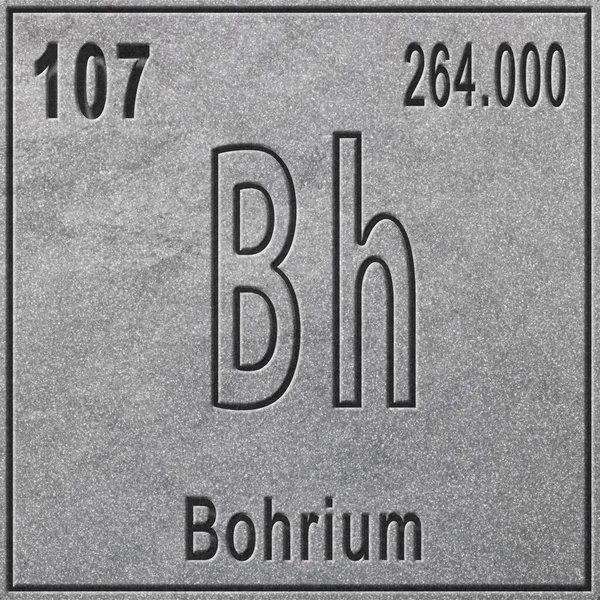 Elemento Químico Bohrio Signo Con Número Atómico Peso Atómico Elemento —  Fotos de Stock