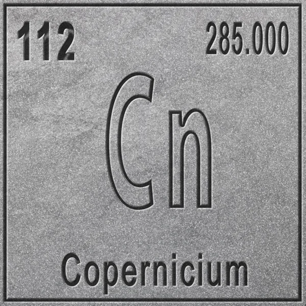Elemento Químico Copérnico Sinal Com Número Atômico Peso Atômico Elemento — Fotografia de Stock