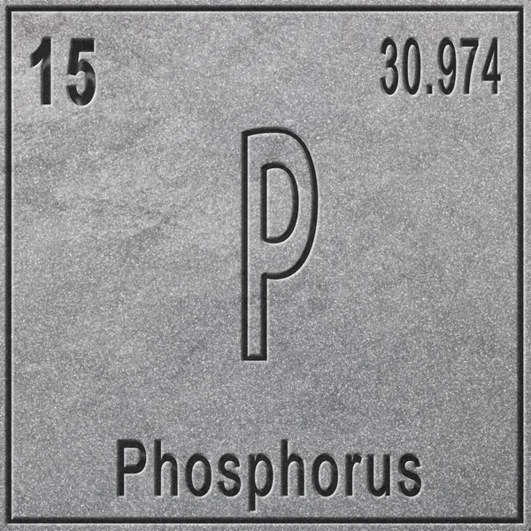 Elemento Químico Fósforo Sinal Com Número Atômico Peso Atômico Elemento — Fotografia de Stock