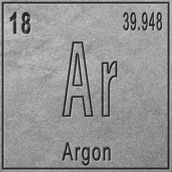 Argon Chemisches Element Zeichen Mit Ordnungszahl Und Atomgewicht Periodensystem Element — Stockfoto
