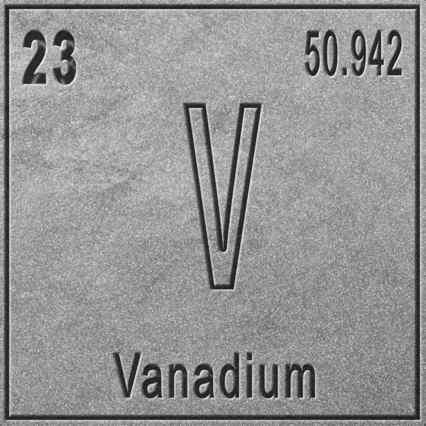 Unsur Kimia Vanadium Dengan Nomor Atom Dan Berat Atom Unsur — Stok Foto
