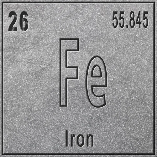 Σίδηρος Χημικό Στοιχείο Σημάδι Ατομικό Αριθμό Και Ατομικό Βάρος Περιοδικό — Φωτογραφία Αρχείου