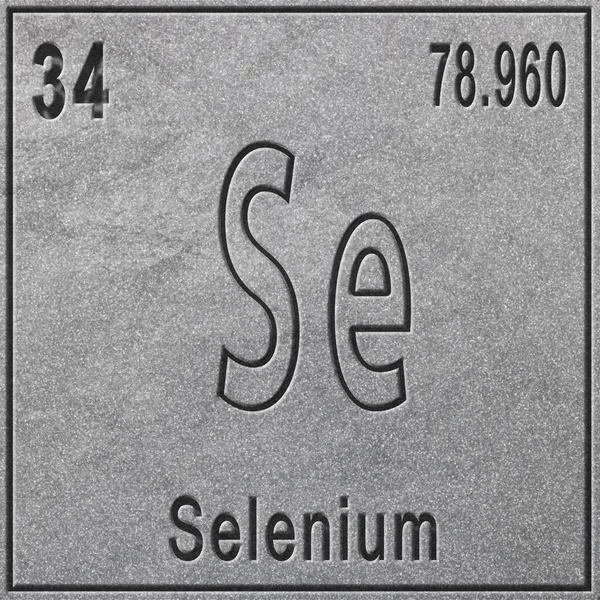 Selen Kemiskt Element Tecken Med Atomnummer Och Atomvikt Periodisk Tabell — Stockfoto