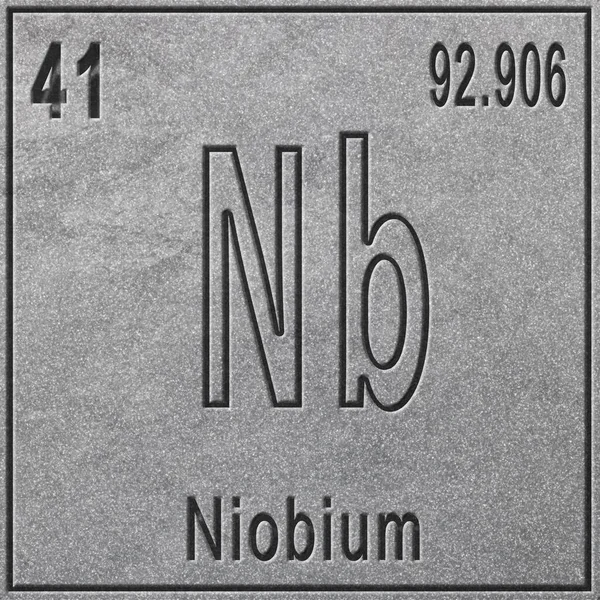 Niobium Chemical Element Sign Atomic Number Atomic Weight Periodic Table — Stock Photo, Image