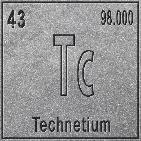 Teknetyum Kimyasal Element Atom Numarası Atom Ağırlığı Ile Imzala Periyodik — Stok fotoğraf