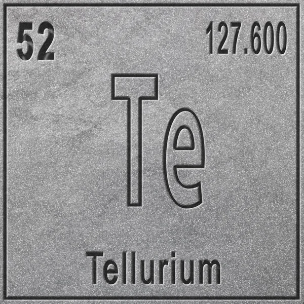 Tellur Pierwiastek Chemiczny Znak Liczbą Atomową Masą Atomową Układ Okresowy — Zdjęcie stockowe