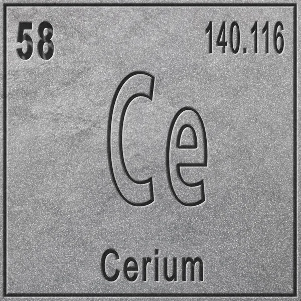 Cerium Chemisch Element Teken Met Atoomnummer Atoomgewicht Periodiek Systeem Element — Stockfoto