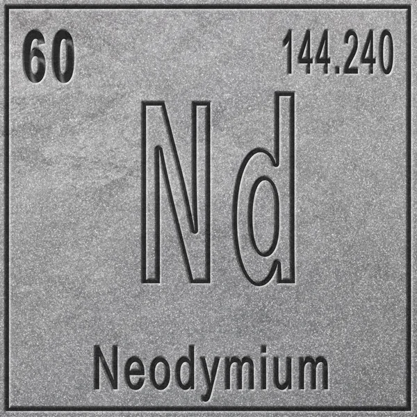 Neodymium Chemical Element Sign Atomic Number Atomic Weight Periodic Table — Stock Photo, Image