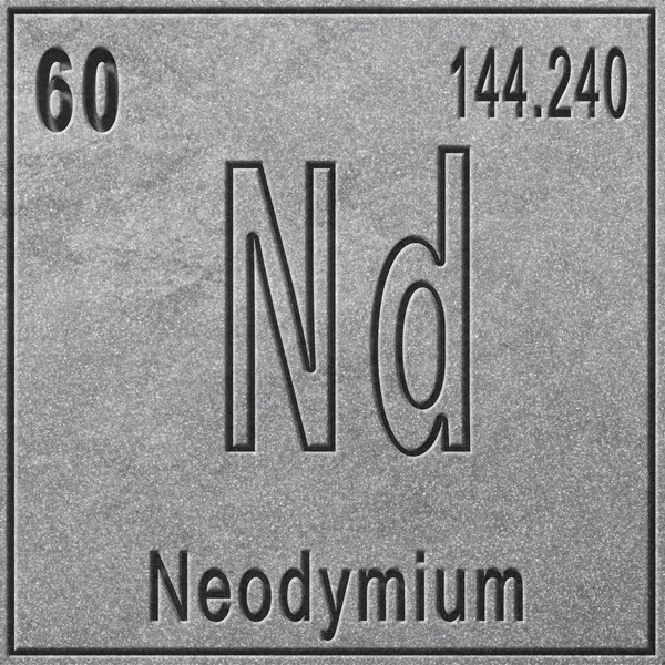 Neodym Chemický Prvek Znamení Atomovým Číslem Atomovou Hmotností Periodický Prvek — Stock fotografie