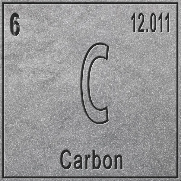 Karbon Kimyasal Element Atom Numarası Atom Ağırlığı Ile Imzala Periyodik — Stok fotoğraf