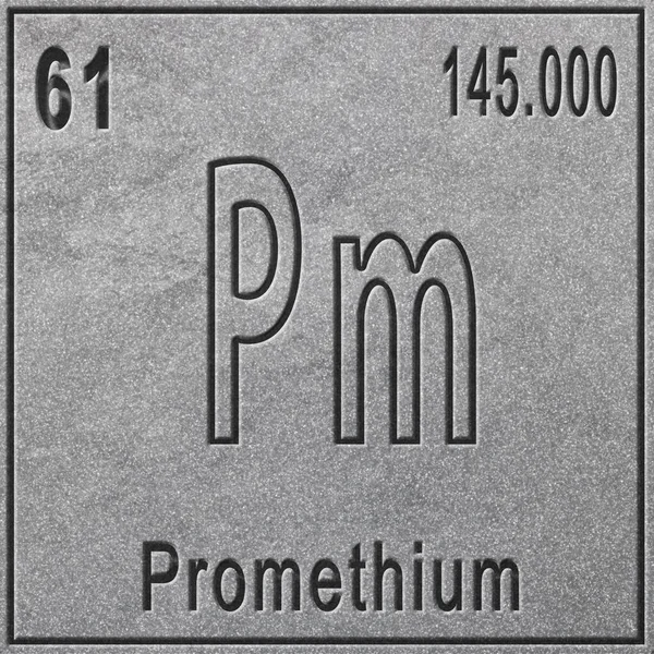 Élément Chimique Prométhium Signe Avec Numéro Atomique Poids Atomique Élément — Photo