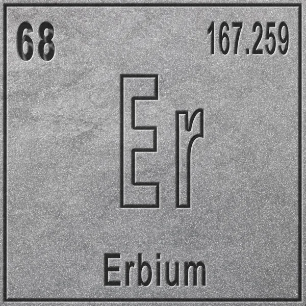 Erbium Élément Chimique Signe Avec Numéro Atomique Poids Atomique Élément — Photo