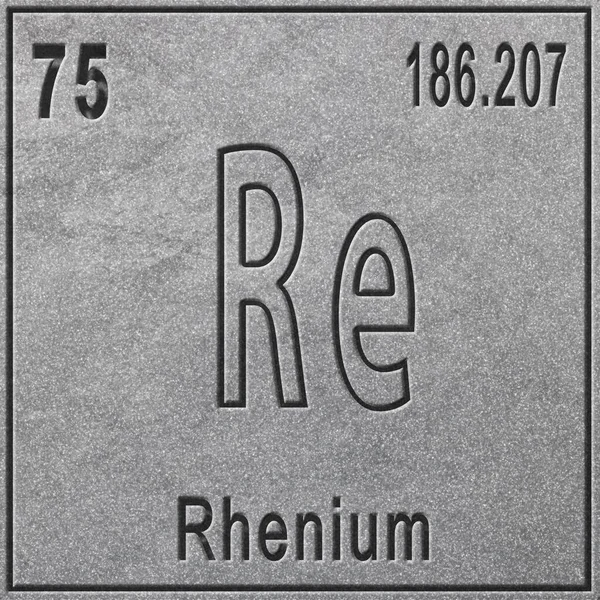 Elemento Chimico Renio Segno Con Numero Atomico Peso Atomico Elemento — Foto Stock