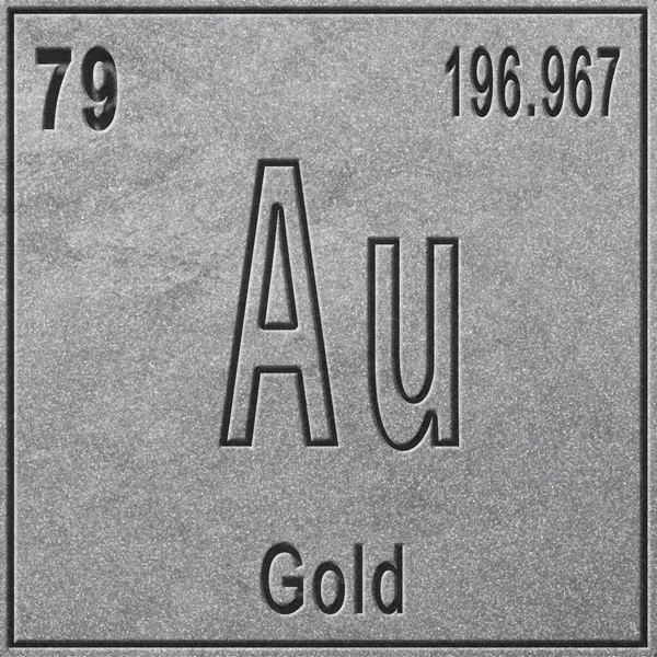 Altın Kimyasal Element Atom Numarası Atom Ağırlığı Ile Imzala Periyodik — Stok fotoğraf