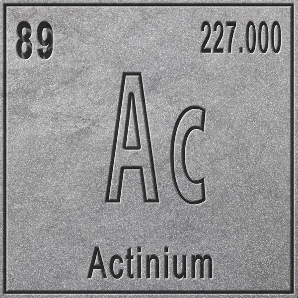 Unsur Kimia Aktinium Dengan Nomor Atom Dan Berat Atom Unsur — Stok Foto