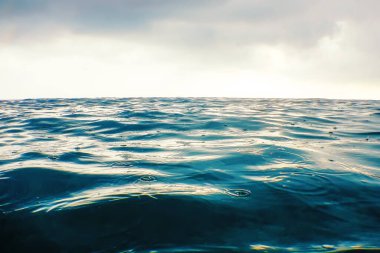 Yağmurdaki Deniz Dalgası, yakın plan, alçak açı su arkaplanı