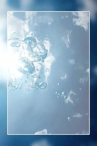 水中背景白枠 水面空白のテキストボックス — ストック写真