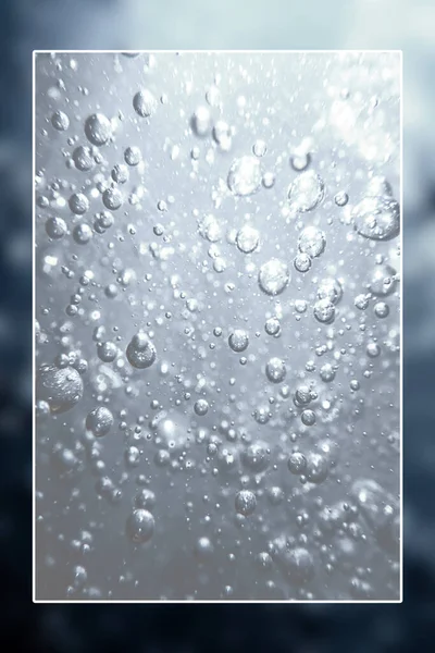Air Bubbles Underwater Bubbles Underwater Background Blank Text Box — Stock Photo, Image