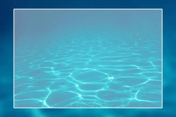 Unterwasser Hintergrund Weißer Rand Rahmen Wasseroberfläche Leeres Textfeld — Stockfoto