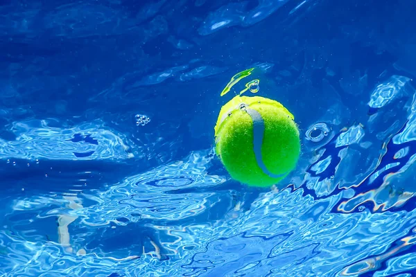 Tennis Summer Concept, Tennis Ball Underwater, Swimming Pool, Summer Tennis Camp