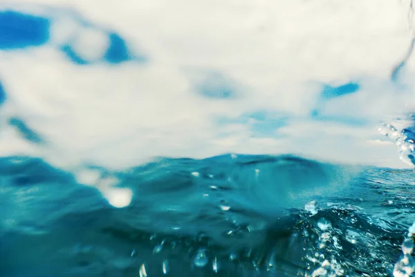 Meereswelle Aus Nächster Nähe Niedriger Winkel Blick Wasser Hintergrund — Stockfoto