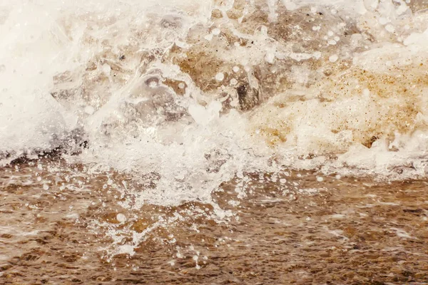 Vlna Modrého Oceánu Písečné Pláži Letní Pozadí — Stock fotografie