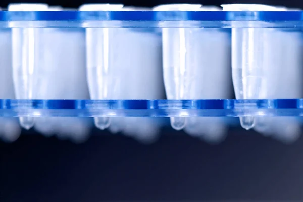Tubos Centrífuga Teste Plástico Ciência — Fotografia de Stock