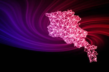 Ermenistan haritası, Çokgen ağ çizgisi haritası, modern harita