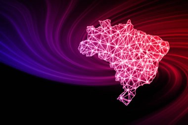 Brezilya haritası, Çokgen ağ çizgisi haritası, modern harita