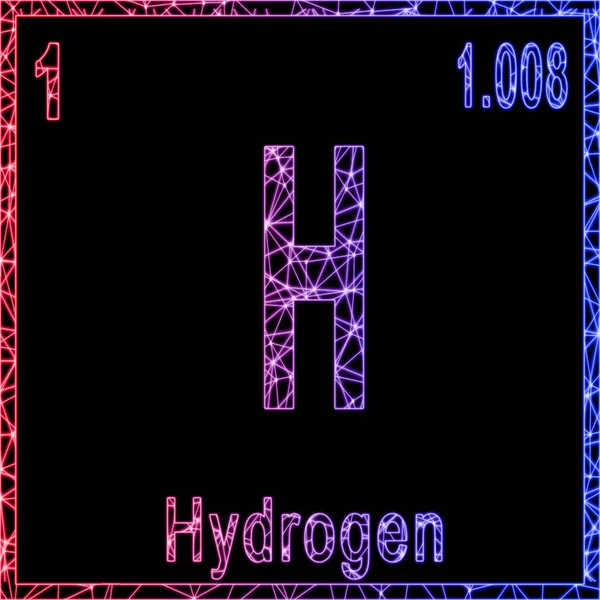 Elemento Químico Hidrógeno Signo Con Número Atómico Peso Atómico — Foto de Stock