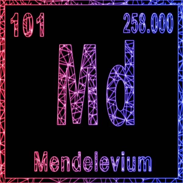 Mendelevium Élément Chimique Signe Avec Numéro Atomique Poids Atomique — Photo