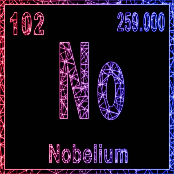 Nobelium Chemical Element Sign Atomic Number Atomic Weight — Stock Photo, Image
