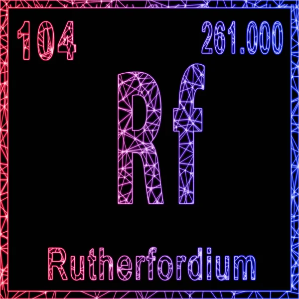 Rutherfordium Chemisches Element Zeichen Mit Ordnungszahl Und Atomgewicht — Stockfoto