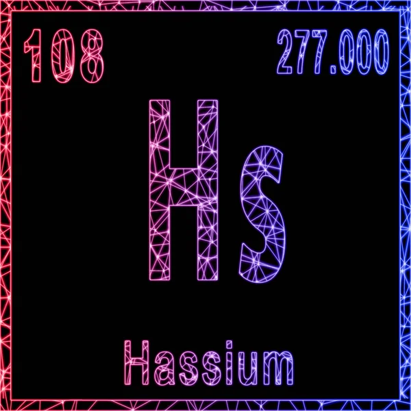 Hassium Chemical Element Sign Atomic Number Atomic Weight — Stockfoto