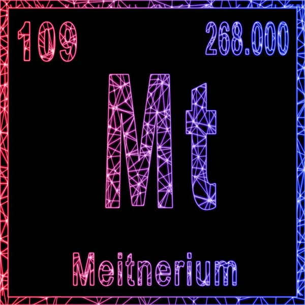 Elemento Químico Meitnerium Signo Con Número Atómico Peso Atómico —  Fotos de Stock