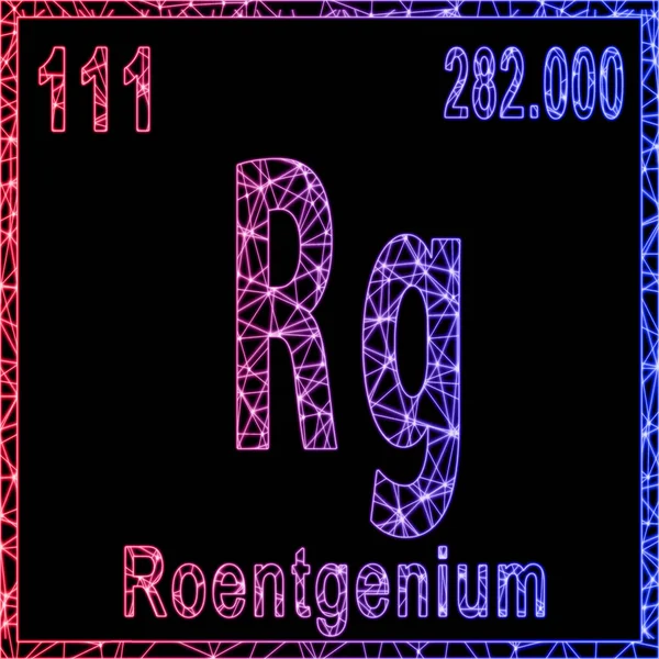 Roentgenium Pierwiastek Chemiczny Znak Liczbą Atomową Masy Atomowej — Zdjęcie stockowe